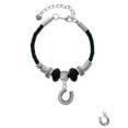 thumbnail image 2 of Delight Jewelry Silvertone Beaded Clear AB Crystal Horseshoe with Good Luck Aunt Celtic Knot Leather Bead Bracelet, 7"+2" Extender, 2 of 4