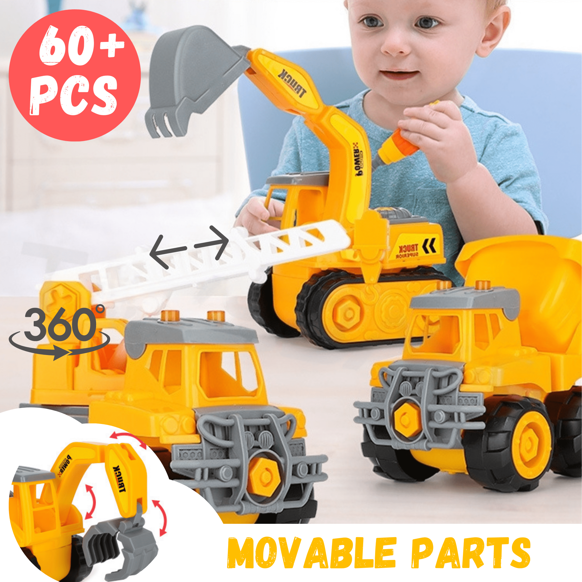 qollorette Wind Up Toy Vehicle, Assemble 3D Puzzle Crane Toy Construction  Truck Kids Learning Educational Building Toy - Mini Pull Back Toy for  Children Boys & Girls - Yahoo Shopping