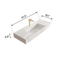 thumbnail image 2 of Wall Mounted Bathroom Sink, Modern Bathroom Vessel Sink with Predrilled Faucet, Rectangle Floating Bathroom Sink for Small Space, 2 of 6