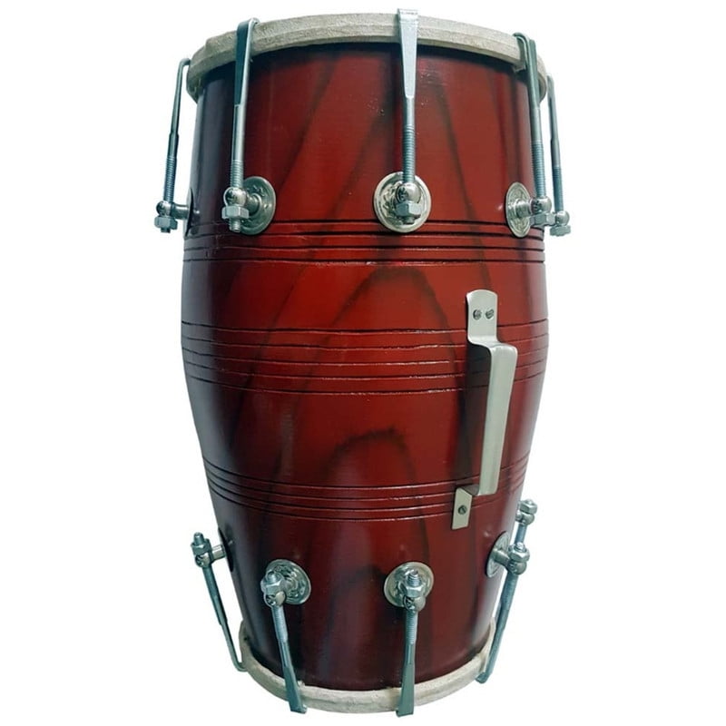 SHREYAS Handmade Wood Drum Dholak SR Red Indian Folk Musical Instrument for any Age Group