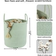 thumbnail image 2 of WarmHaven Cotton Rope Laundry Basket Hamper for Clothes Woven Storage Basket for Living Room Bedroom Boho Tall Rope Baskets for Blanket Toys Pillow Towels Baby Nursery Hamper Bin green, 2 of 14