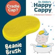 Dr. Eddie's Happy Cappy Beanie Brush for Cradle Cap & Dry Skin, Gentle Food-Grade Silicone, BPA Free