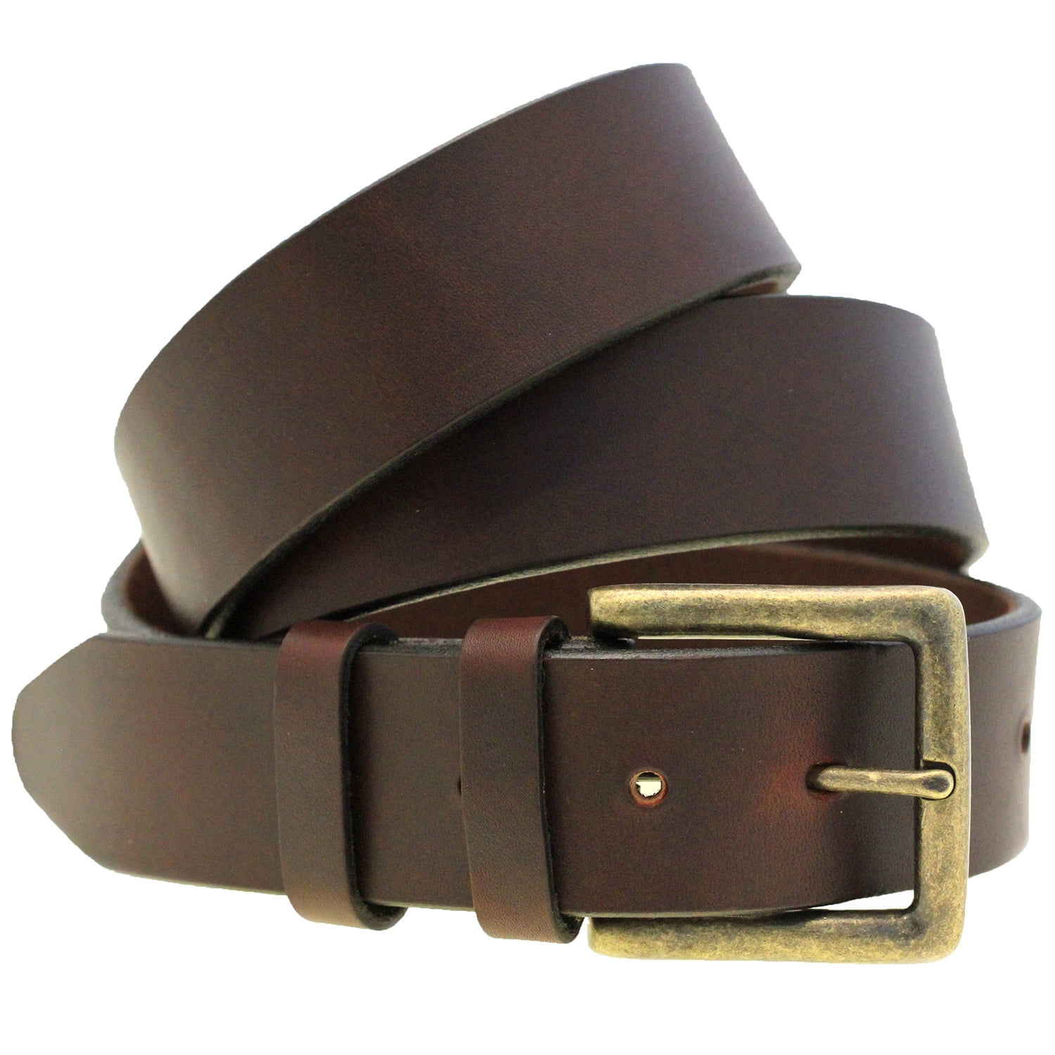 Mens 1 1/2 Chestnut Show Harness Leather Belt Antique Brass Buckle ...