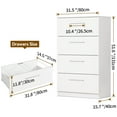 thumbnail image 3 of Uforic Wood File Cabinet with 4-Drawer, Storage Office Cabinet for Home Office, White, 3 of 6