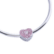 thumbnail image 2 of Charm para Pulsera LuckyLy, Dije de Corazón, Acero Inoxidable y Zirconia Cúbica Rosa, Modelo Lucía plateado UNITALLA, 2 of 8