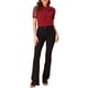 thumbnail image 2 of INSPIRAR CHIC Blusa de Manga Corta de Malla con Cuello de V y Lazo para Mujeres XS Burdeos, 2 of 7