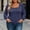 Navy, variant on Women's Plus Size Square Neck Long Sleeve Tunic Top, Casual Loose Fit Puff Shoulder T Shirt, Fall Fashion Oversized Blouse Long Tunics