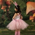 thumbnail image 4 of HAWEE Easter Rabbit Dress for Girls Pink Sleeveless Bunny Tutu Tulle Dress Rabbit Costume 5 PCS Kids Birthday Fancy Dress Up, 4 of 8