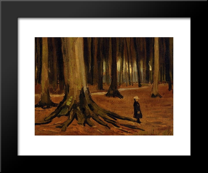 Girl in the Woods 20x24 Framed Art Print by Vincent van Gogh