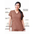 thumbnail image 3 of Adar Pro Scrubs For Women - Modern V-Neck Scrub Top - P7002 - Heather Coffee - XXS, 3 of 7