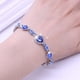 thumbnail image 5 of Pulsera de plata del océano del rhinestone del corazón Pulseras para las mujeres Pulseras para las mujeres pulsera del corazón de las niñas Dainty pulsera, 5 of 6