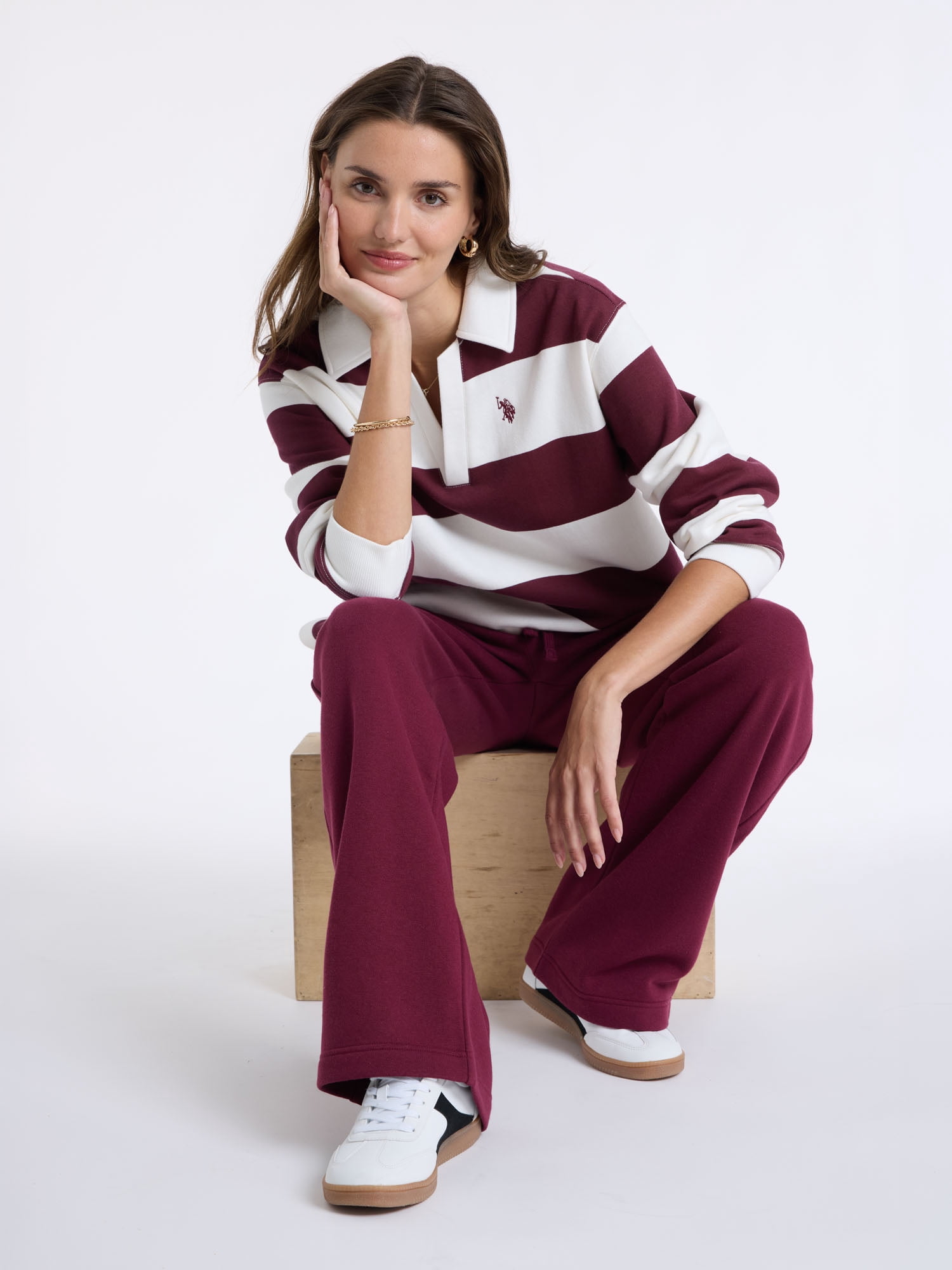 U.S. Polo Assn. Women's Fleece Wide Leg Pant