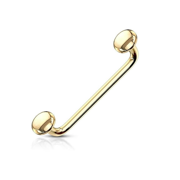 Flat Disc Ends 90 Degree Bent Staple Barbells for Surface and Snake Eye Tongue P