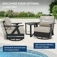 thumbnail image 5 of INTER HUT Urban Anvil 7 PCS Metal Patio Conservation Set, 2 Patio Chairs 2 Swivel Rockers Couch Coffee Table Side Table, Black/Beige, 5 of 10