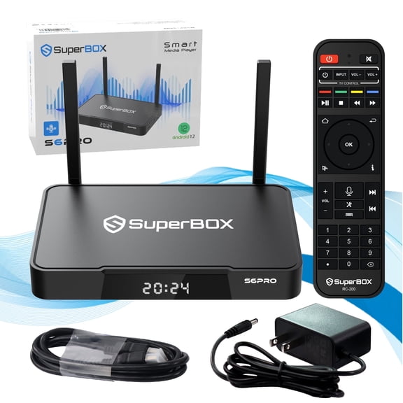 S6 Pro 2025 SuperBox for TV, Wireless Voice Remote Included, 1000M Ethernet Port Fast Speed S6pro Super Box with Voice Remote, 4GB RAM 32GB Storage Easy Setup Guide by Seller