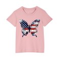 thumbnail image 1 of Vestido Corto de Verano Niños Niños Niñas Camiseta de Algodón Cuello Redondo Lindo Día de la Independencia Imprimir Top, 1 of 6