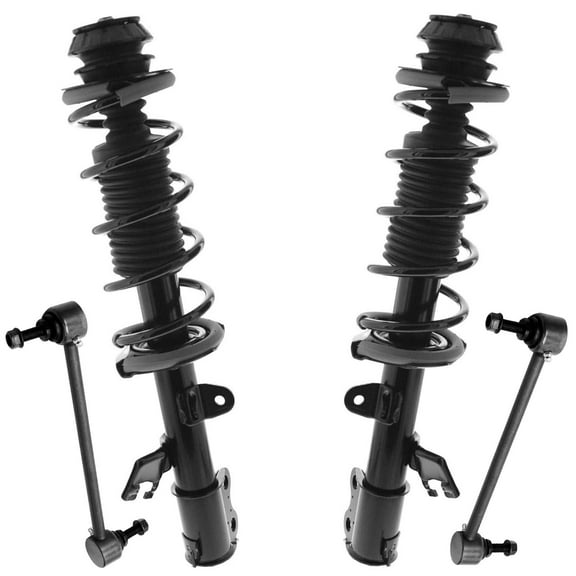 Detroit Axle - 4pc Front Struts Sway Bars for 2012-2019 Nissan Versa Note, 2 Struts with Coil Springs 2 Sway Bars 2013 2014 2015 2016 2017 2018 Replacement Suspension Kit