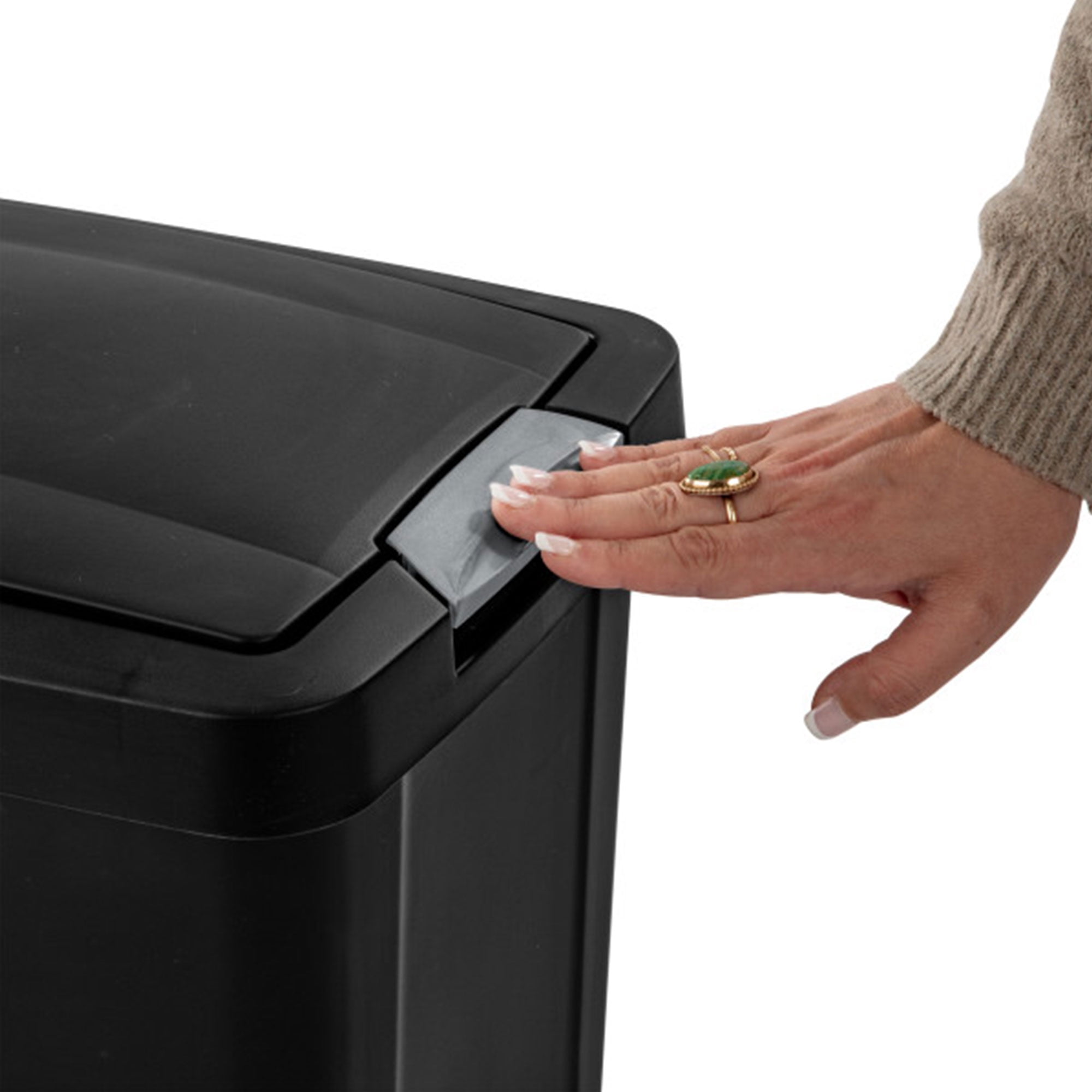 Sterilite 7.5 Gallon TouchTop Wastebasket with Titanium Latch, (12 Pack)