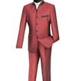 thumbnail image 2 of Slim Fit Mandarin Banded Collar Nehru Trimmed Suit w/1 Pair Socks - Wine 36R, 2 of 3
