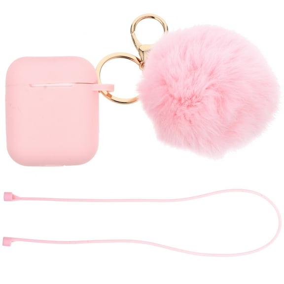 COSMOBETTY 1set Earphone Case Silicone Keychain With Ball For Lost Rope Lightweight Impact Resistant Unique Design For