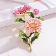 thumbnail image 4 of Soumake Brooch Pin Chrysanthemum Bouquet Painted Jewelry Plated Long Lasting Brooch Clothes Decor, 4 of 8