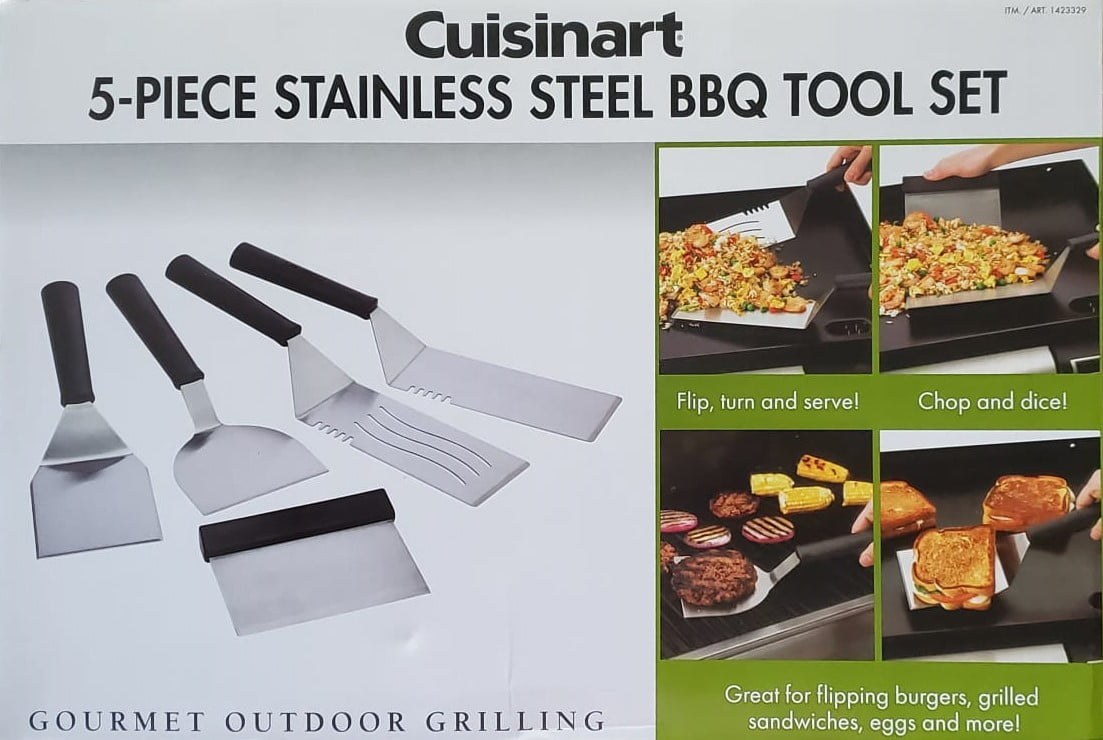 Cuisinart 5pc Stainless Steel BBQ Tool Set for sale online 