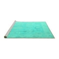 thumbnail image 2 of Ahgly Company Machine Washable Indoor Rectangle Oriental Turquoise Blue Traditional Area Rugs, 3' x 5', 2 of 4
