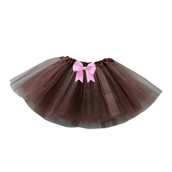 CAIVO Toddler Kids Baby Girls Dancing Princess Skirt Color Block Mesh Ballet Tutu Outfits Trendy Child Daily Wear