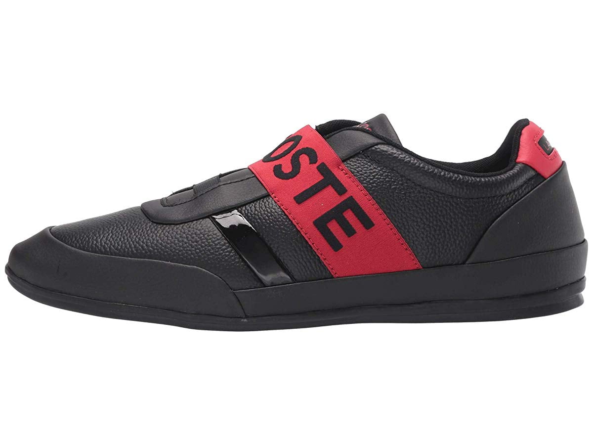 lacoste black and red shoes