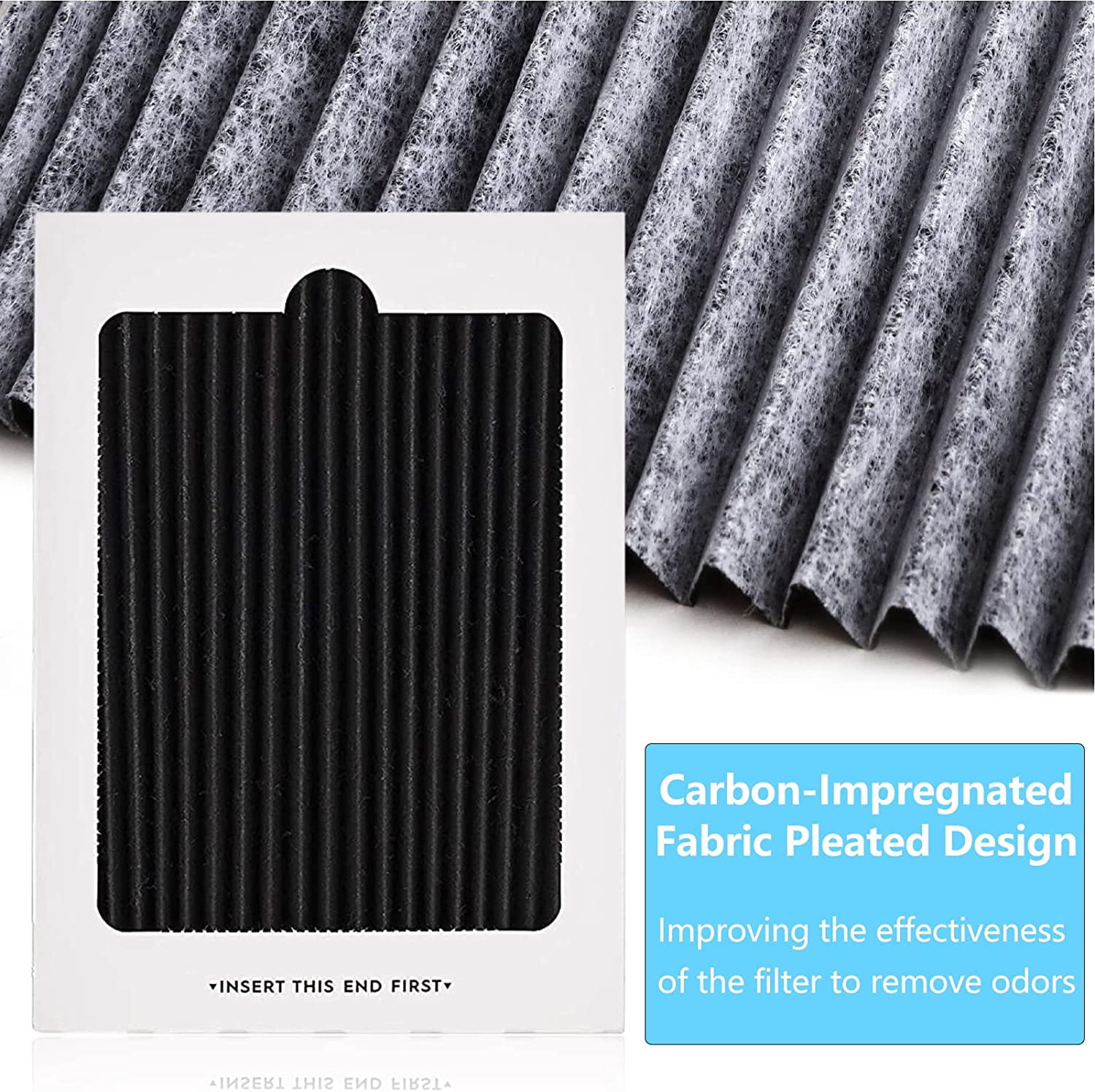 DEWEL Refrigerator Air Filter Replacement for Frigidaire & Electrolux,12 Packs Refrigerator Filter Activated Carbon Filter Reduce Odors for EAFCBF, PAULTRA, RAF1150 242061001,242047801, 242047804