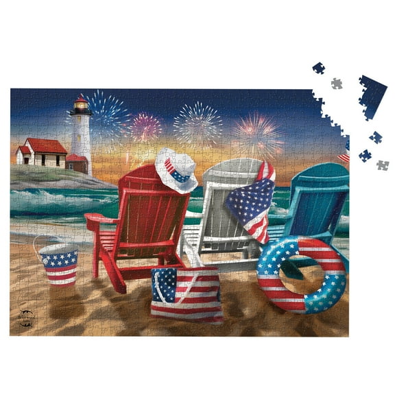 Briarwood Lane Beachfront Fireworks Summer 1000 Piece Jigsaw Puzzle