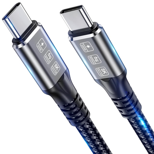 Cámara con cable Thunderbolt 4, 240 W, 1 m, USB-C, 40 Gbps, 8K/Dual 4K