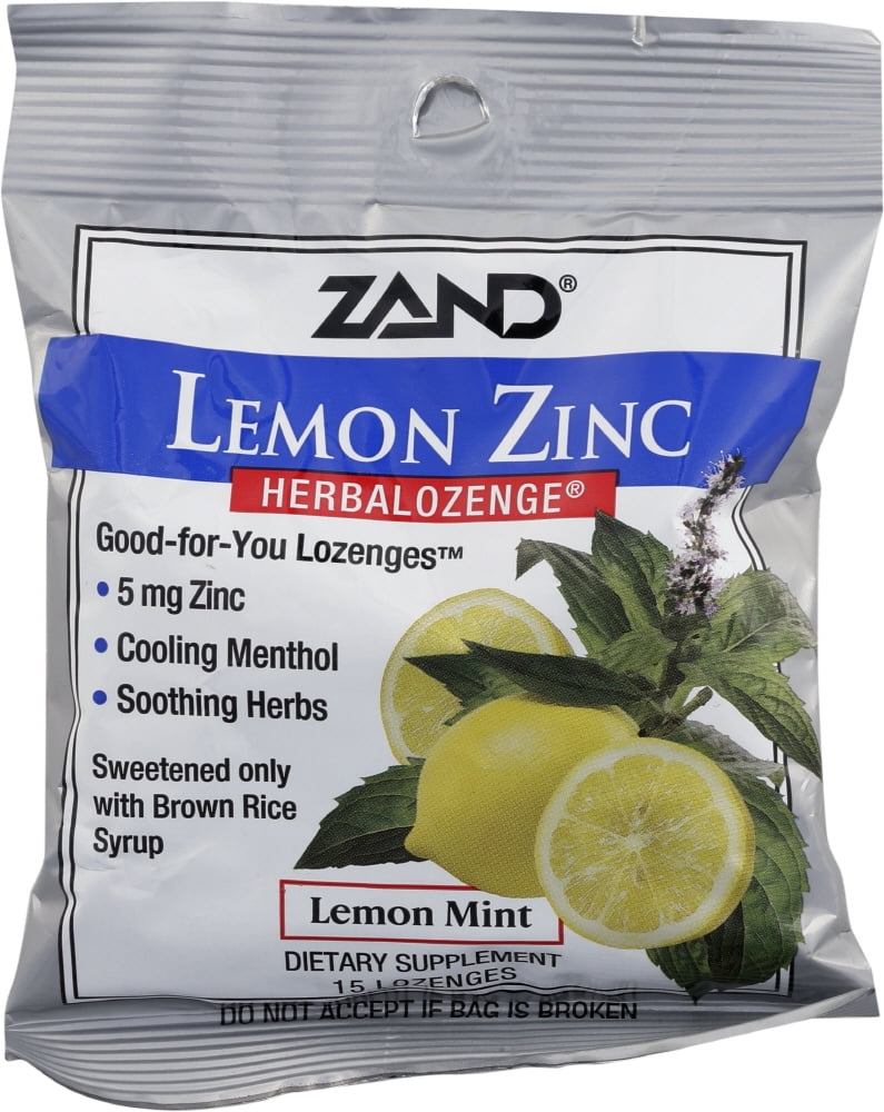 Zand HerbaLozenge Lemon Zinc Throat Lozenges No Corn Syrup, No Cane