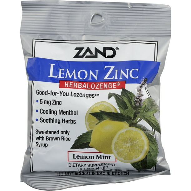 Zand HerbaLozenge Lemon Zinc Throat Lozenges No Corn Syrup, No Cane