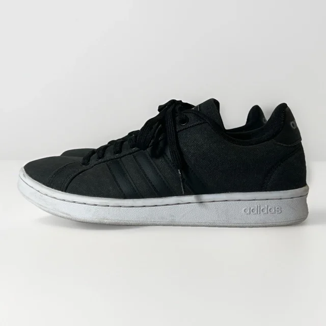 Ad-id-as Grand Court EH0632 Men's Size 8 Black Cloudfoam Comfort Sneakers Trainers