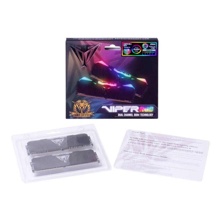 メモリー Viper Steel RGB 64GB DDR4 3200MHz Patriot Viper Steel RGB DDR4 RAM 64GB (2X32GB) 3200MHz CL18