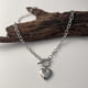 thumbnail image 3 of Chain Necklace for Women 18K White Gold Plated Chunky Cuban Chain Link Necklace with Heart Hypoallergenic Jewelry for Women, 3 of 4