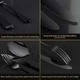 thumbnail image 7 of TINANA Silverware Sets, 24 PCS Flatware Set for 4, Premium Stainless Steel Cutlery Utensil Set with Steak Knives Mirror Polished Forks and Spoons, Dishwasher Safe, Black, 7 of 7