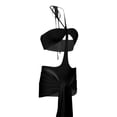 thumbnail image 3 of VISgogo - Conjunto de 2 piezas de verano para mujer, color sólido con recortes y corbata halter + conjunto de minifalda envuelta VISgogo moda, 3 of 6