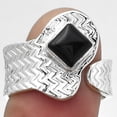 thumbnail image 3 of Desiregem Adjustable - Black Onyx - Brazil 925 Silver Adult Women Ring s.8 Jewelry SDR152487, 3 of 5