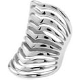 thumbnail image 3 of Polished Stainless Steel Split Style Ring Multilayer Stacked Knuckle Finger Rings Band, 3 of 5