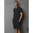 thumbnail image 6 of BUYJYA 2 Pieces Men's Tracksuit Casual Quarter Zip Shirt and Shorts Set for Beach Strolls Tennis Golf, 6 of 7