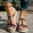 thumbnail image 3 of Mepaouo Womens Low Wedge Heels Sandals Wide Width Platform Summer Slides Non Slip Dressy Slip on Shoes, 3 of 8