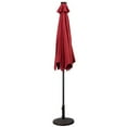 thumbnail image 3 of Costway Parasol Solaire de Patio 9 Pi à DEL, Marché, Acier Inclinable avec Manivelle, Extérieur, Bourgogne, 3 of 7