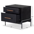 thumbnail image 3 of Safvaieh Couture Chandri Scandinavian Wood and Metal Nightstand, Black/Brown, 3 of 14