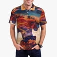 thumbnail image 1 of Balery Cultural Silhouette Journey Camisa Polo de Hombre con Estampado, de Manga Corta y Tejido Medio, Camisa Tipo Golf Polo-Small, 1 of 6