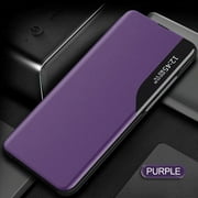 Smart Case window view leather Magnetic stand fundas phone cover Coque for Samsung Galaxy S21 Ultra (Purple)