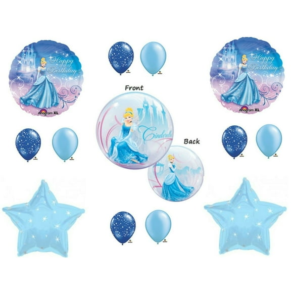Cinderella Bubble Happy Birthday Party Balloons Decoration Supplies