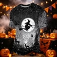 thumbnail image 2 of Halloween Shirts for Men Funny Pumpkin Ghost Print Graphic Halloween Tshirts Round Neck Short Sleeve Corduroy Tops Black M, 2 of 7