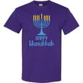 thumbnail image 3 of Inktastic Happy Hanukkah with Blue Menorah T-Shirt, 3 of 5